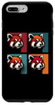 Coque pour iPhone 7 Plus/8 Plus Red Panda Pop Art – Vintage coloré mignon panda rouge amoureux