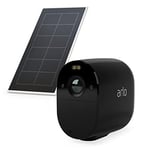 Arlo Solar Panel Charger and Essential Spotlight Security Camera CCTV system bundle, black