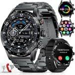 Montre Connectée Homme 1,43'' Amoled Montre Connectée Avec Appel Bluetooth Assistant Vocal, 2 Bracelets,124 Modes Sportifs, Autonomie De 15 Jours, Spo2, Calorie, Etanche Smartwatch Pour Ios Android\U