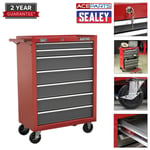 Sealey Locking Rollcab 7 Drawer Mechanics Tool Box/Chest - Red & Grey AP22507BB