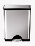 simplehuman Rectangular Recycler Pedal Bin, Brushed Stainless Steel, 46L