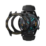 SIKAI CASE - Durable Protective Case Compatible with Huawei Watch GT 2 46mm Smartwatch (Released in 2019), Scratch-Resist Shockproof Bumper Frame Shell Cover (Black & Black Gold)