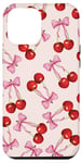 iPhone 15 Pro Max Cherry Pink Bow Coquette Cute Soft Girl Aesthetic Case