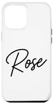 Coque pour iPhone 12 Pro Max Rose Nom Femme Mignon Fille Élégante Femme Amour Manuscrite