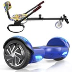 Hover Board Kids, Hoverboards with Seat Attachment Hoverkart, 6.5" Self Balancing Scooters, Hoverboards Bluetooth with LED Lights, Ideal Hover Board for Kids Teenagers