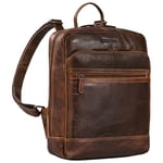 STILORD 'Sebastian' Sac à Dos Professionnel Cuir Pratique Sac à Dos Ordinateur Portable 13.3 Pouces Vintage Backpack Laptop Sac à Dos Cuir Véritable, Couleur:Florida - Marron