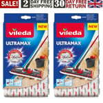 Vileda Ultramax/1-2 Spray Replacement Microfibre Pads, Pack Of 2