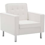 Fauteuil chaise siège lounge design club sofa salon revêtement de synthétique blanc