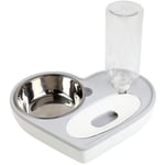 Bol d'eau et de nourriture en forme de coeur pour chien et chat, double bol pour chien et chat Distributeur d'eau automatique pour animaux de