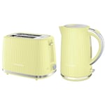 Russell Hobbs Lemon Yellow Eden 1.7L Electric Kettle and 2 Slice Toaster