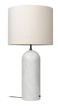 Gravity Floor Lamp XL Low - White Marble/Canvas Shade