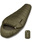 Bessport Sac de Couchage Momie 0°C Température Extrême,Sac de Couchage Adulte Compact 3-4 Saison Ultra-Léger Convient pour l'extérieur, la randonnée