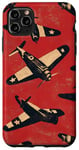 Coque pour iPhone 11 Pro Max Coque de téléphone rétro à rayures rouges vintage WWII P40 Tiger Warbird