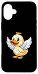 Coque pour iPhone 16 Plus Adorable canard d'ange avec ailes et halo