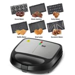 6-IN-1 Sandwich Waffle Maker Panini Grill Machine Electric Deep Fill Toastie UK