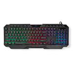 Trådat Gaming Tagentbord | USB Type-A | Membrantangenter | LED | QWERTY | US Layout | USB ström | Strömkabel längd: 1.30 m | Mul