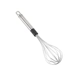 Leifheit Fouet manuel ProLine 31 cm, Fouet de cuisine en inox et plastique avec œillet de suspension, Accessoire de cuisine au manche de forme ovale