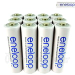 12 x Panasonic Eneloop AA batteries 2000mAh Rechargeable Ni-MH BK-3MCCE LR06