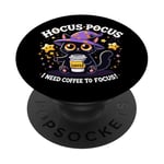 Hocus Pocus J'ai besoin d'un café pour me concentrer | Funny Kitten PopSockets PopGrip Adhésif