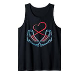 Figure Ice Skating Shoes Heart Ice Skating Cute Skater Tank Top