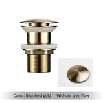 Bouchon de vidange pour évier de salle de bain,bouchon de vidange,Siphon de déchets,robinet de lavabo,accessoire,tuyau de lavabo,noir,or,Rose - Type Brushed gold #B