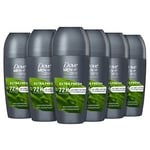 Dove Men+Care Advanced Extra Fresh Anti-Perspirant Roll On Deodorant with Triple Action technology & ¼ moisturising cream for 72 hour sweat and odour protection 6x 50 ml