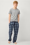 Ellos Collection - Pyjamasbyxor Henry i flanell - Blå