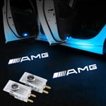 Fro Benz,AMG,LED-dörrprojektorlampa med LOGO 2 st,Benz A,B,C,C,E,C,GL,GLA,GLC,GLE,GLS,M,EQC,Klass,Flera lägen AMG AMG A-M9 (See compatibility below)