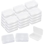 30 Pcs Transparent Mini Boîte de Rangement, Plastique Conteneurs De Stockage Bijoux Organisateur Boîte avec Couvercles Flip-up pour Carte, Perle