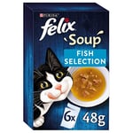 Felix Soup Cat Food Fish Selection 6x48g, Pack of 8