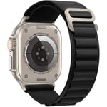 Nylonrem kompatibel med Apple Watch Ultra-rem 49mm 45mm 44mm 42mm, armband sportrem för iWatch Ultra/8/7/6/5/4/3/2/1/SE, svart