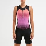 2XU FEMALE LIGHT SPEED FRONT ZIP TRISUIT BLACK/STO in Size S