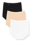 Sloggi Women's Basic+ Maxi Brief, White - Dark Combination 26 (3 Pack)