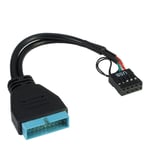 INTER-TECH intern USB-adapter - 9-pins USB-header til 19-pins USB 3.0-plugg - 15 cm