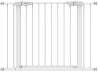 VOUNOT Safety Gate for Baby 75-108 cm, Pressure Fit Stair Gates, Auto Close, Ideal for Kids and Pets, White