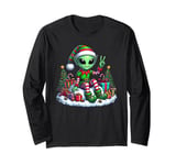 Funny Peace Hand Alien Elf Christmas Womens Mens Kids Long Sleeve T-Shirt