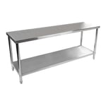 Royal Catering Arbeidsbenk i rustfritt stål - 200 x 60 cm