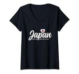 Womens Japanese Souvenirs Makes My Heart Skip A Beat I Love Japan V-Neck T-Shirt