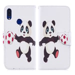 Xiaomi Wonderland Redmi Note 7 / 7S Pro flip kuoret - Panda Pelaa Jalkapalloa Monivärinen