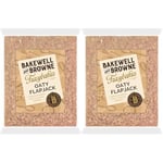 BAKEWELL and BROWNE Tray Bake of Oaty Flapjack's, Ideally Served with Coffee, Tea, or Refreshing Milk, Hand Baked in the UK, Vegetarian Friendly, 375 g Tray (Pack of 2)