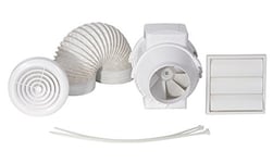 Airflow AVENTA PSHWTKT 125mm In-Line Timer Shower Fan Kit