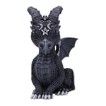 Nemesis Now Cult Cuties Lucifly Figurine de Dragon en résine Noire 10,7 cm Figurine de Dragon à Cornes effrayante avec détails argentés moulée dans la résine la Plus Fine Peinte à la Main