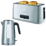 Breville Edge Brushed Stainless Steel Kettle & 4 Slice Toaster Kitchen Set