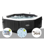 Spa gonflable Intex PureSpa Carbone octogonal Bulles et Jets 6 places