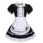 Lolita French Maid Dress Anime Cosplay Kostym Servitris Maid Party Scen Set Black XL