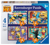 Ravensburger Minions Despicable Me 4 Jigsaw Puzzles for Kids Age 3 Years Up - 4 in a Box (12, 16, 20, 24 Pieces) -2024 Film