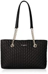 KARL LAGERFELD Karolina Tote, Sac de Transport Femme, Noir/Argent, Taille Unique