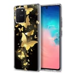 ZhuoFan Case for Sony Xperia 10 II 6.0" Clear Slim, Phone Case Cover Silicone TPU Transparent with Design Shockproof TPU Back Protective for Sony Xperia 10 II 6.0", Gold Butterfly