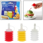 Mini Sauce Bottles Plastic Ketchup Mayo Mustard Squeeze Condiment Portable 3x