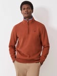 Crew Clothing Half-Zip Sweatshirt, Dark Orange